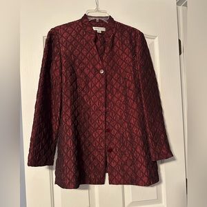 Coldwater Creek Tunic Length Burgundy Top Evening Jacket Petite Medium